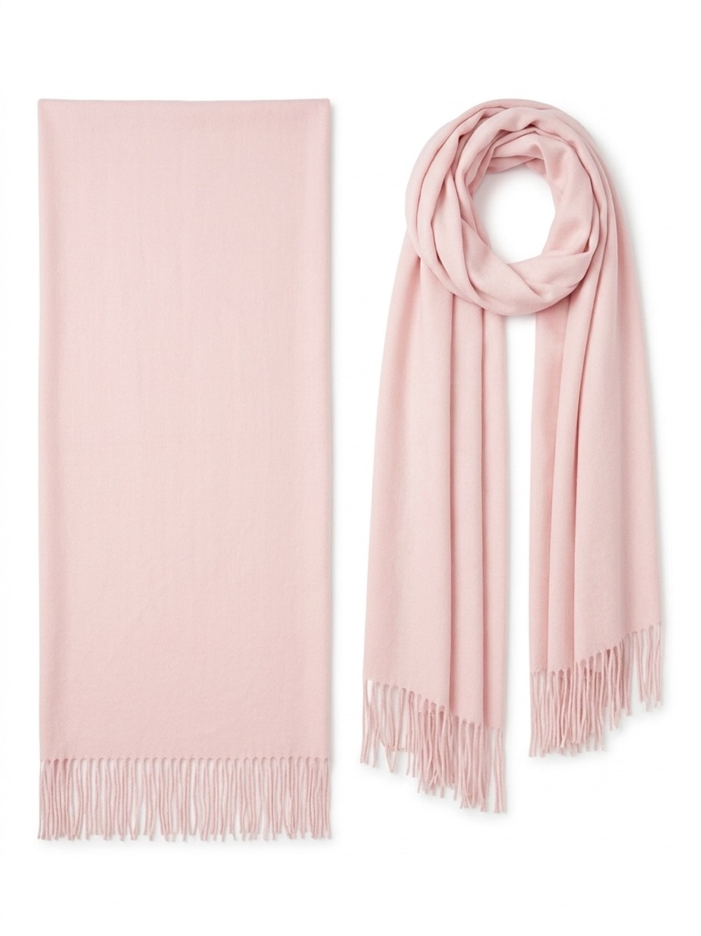 Soft Pink Fringe Scarf - Women's Accessory